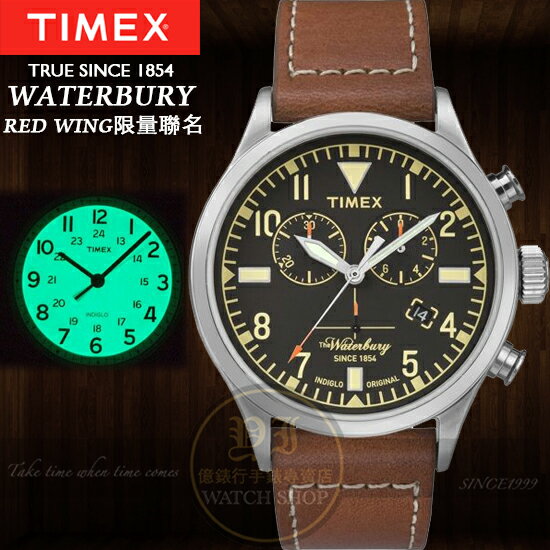 TIMEX美國第一品牌x RED WING限量聯名Waterbury系列計時腕錶TXT2P84300公司貨/情人節/禮物