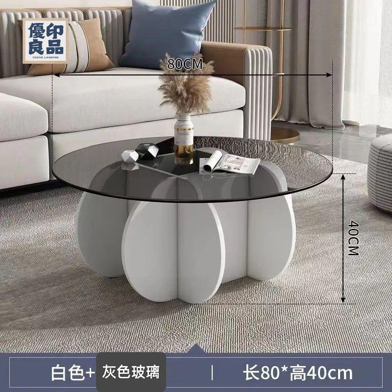 工廠現貨 茶几 邊桌 茶幾桌 沙發邊幾 玻璃茶幾輕奢現代客廳家用小戶型圓形茶幾網紅ins陽臺茶桌子極簡工廠直銷 可開發票 全館折扣 售後保障y554