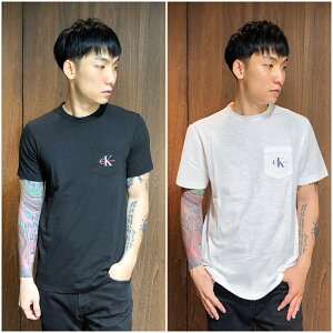 美國百分百【全新真品】Calvin Klein 口袋 短袖T恤 CK T-shirt 短T logo 男 黑白 BE49