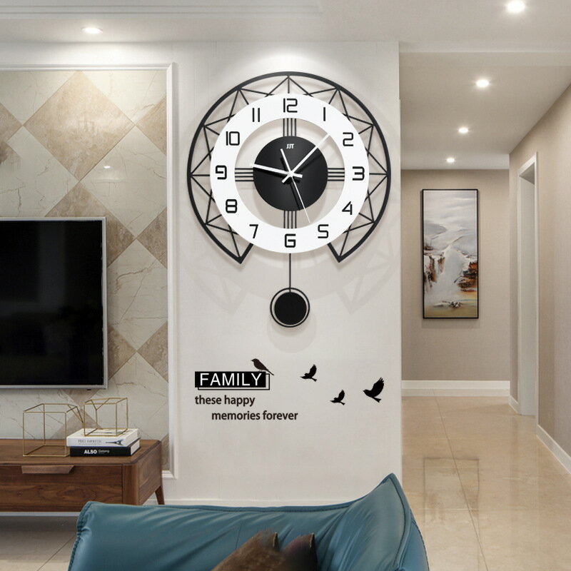 免運 掛鐘 現代簡約鐘表家用客廳靜音掛鐘時尚創意時鐘石英鐘表掛表 熱賣