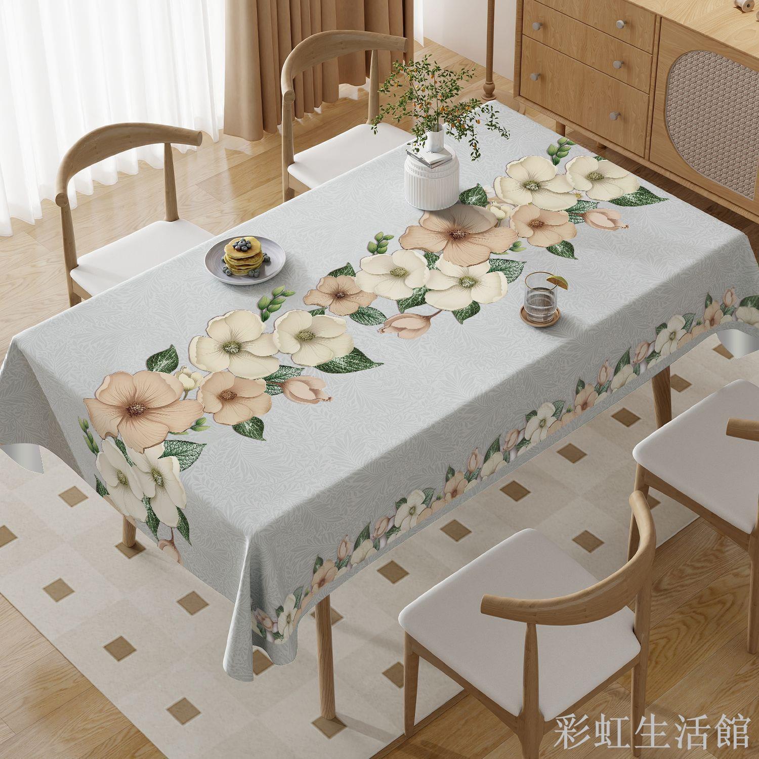 2024新款pvc長方形桌布防水防油免洗耐臟餐桌布輕奢高級感ins臺布