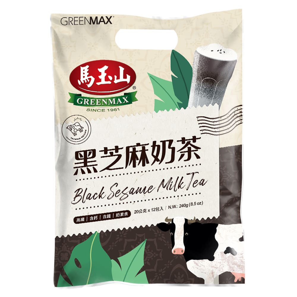 【馬玉山】黑芝麻奶茶(12入) 冷泡/沖泡/黑芝麻/茶飲/奶素食/台灣製造/新品上市