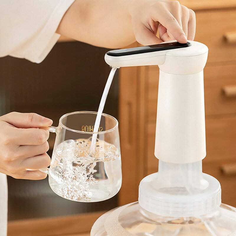 桶裝水抽水器自動家用廚房充電桌麵上水器通用型帶燈智能抽水器