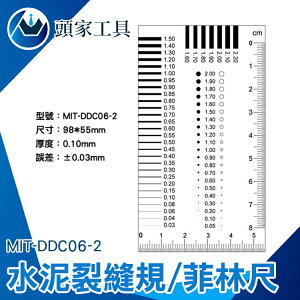 《頭家工具》透明菲林尺 MIT-DDC06-2 品檢卡 刮痕 0.03極細 胸卡量規 汙點標準卡