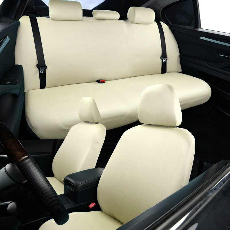 純色彈力五座套裝通用汽車坐墊椅子套全包圍均碼單層布藝座椅