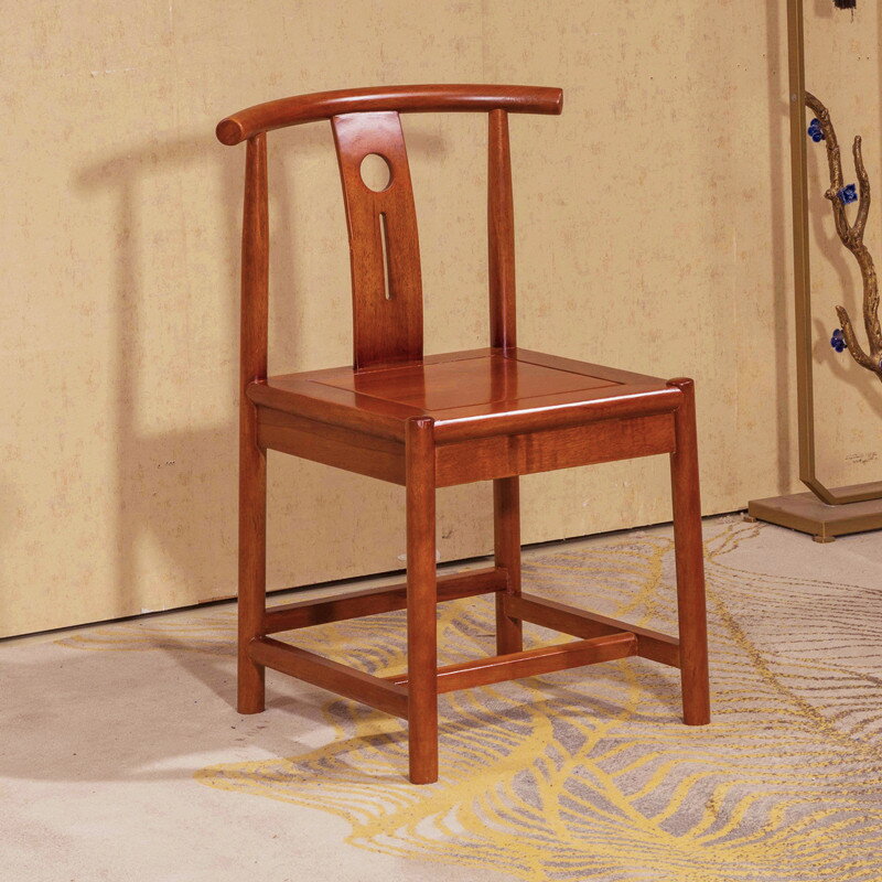 太師椅 新中式實木椅子靠背椅家用酒樓飯店餐椅仿古茶椅官帽椅圈椅牛角椅【XXL15357】