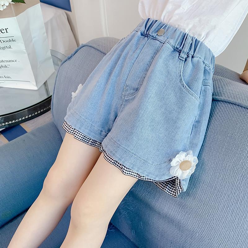 童裝短褲 女童牛仔短褲 夏裝兒童洋氣女孩褲子 中大童牛仔褲 夏季薄款外穿短褲 女生短褲【不二雜貨】