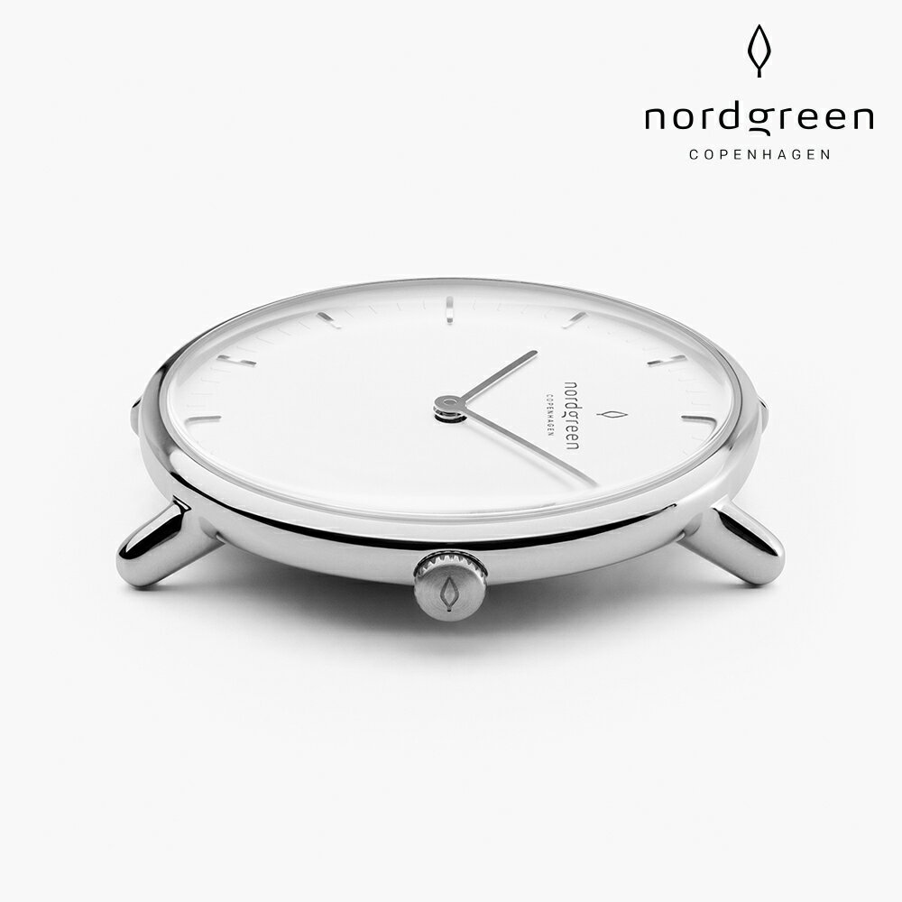 送禮首選★Nordgreen Native本真 月光銀系列復古棕真皮腕錶40mm(NR40SILEBRXX)  附提袋【全館優惠★APP下單天天點數10倍送】線上購買享_實體門市同步服務 2