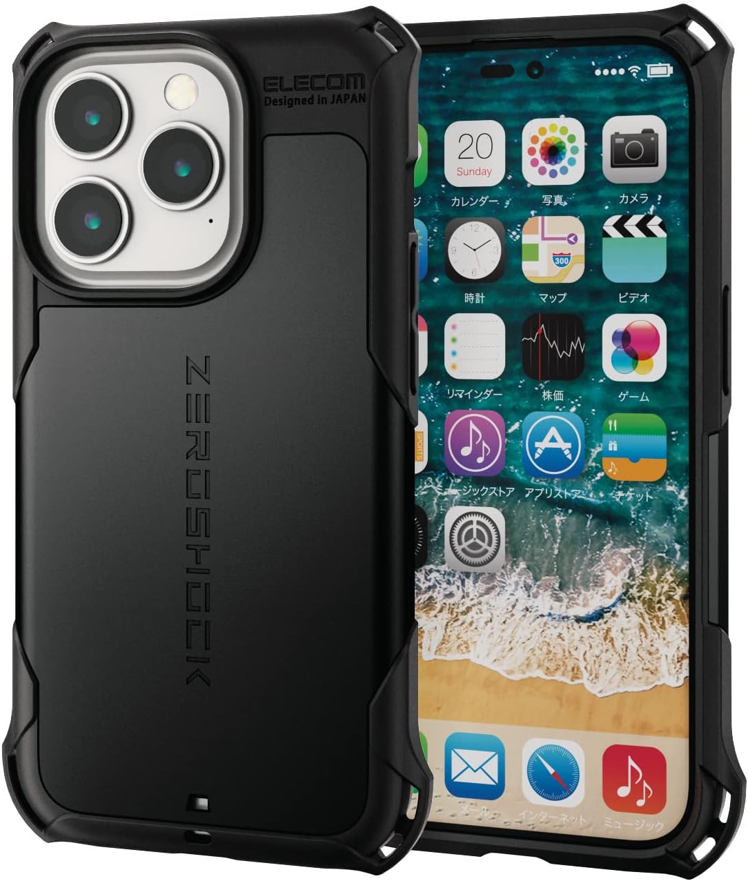 (3色) ELECOM ZEROSHOCK iPhone 14 Pro 耐衝擊 手機殼 保護殼 防摔 附保護貼
