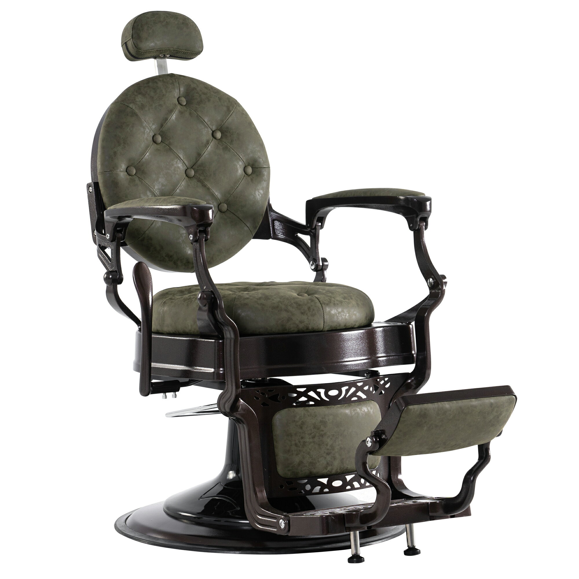 Mcombo Barberpub Heavy Duty Metal Vintage Barber Chair All Purpose Hydraulic Recline Salon