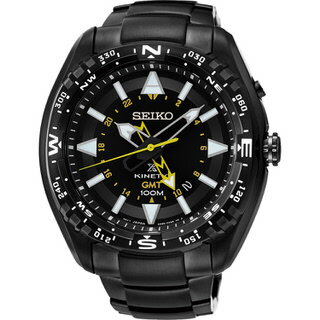 SEIKO 精工 PROSPEX GMT 人動電能腕錶 5M85-0AE0SD(SUN047J1) 黑 46mm