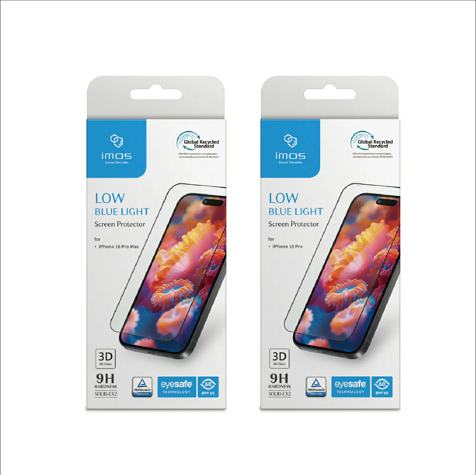 imos 9H 德國萊因 RPF60 3D 低藍光 玻璃貼 螢幕貼 保護貼 適 iPhone 16 Pro Max【299免運領券再享折扣】