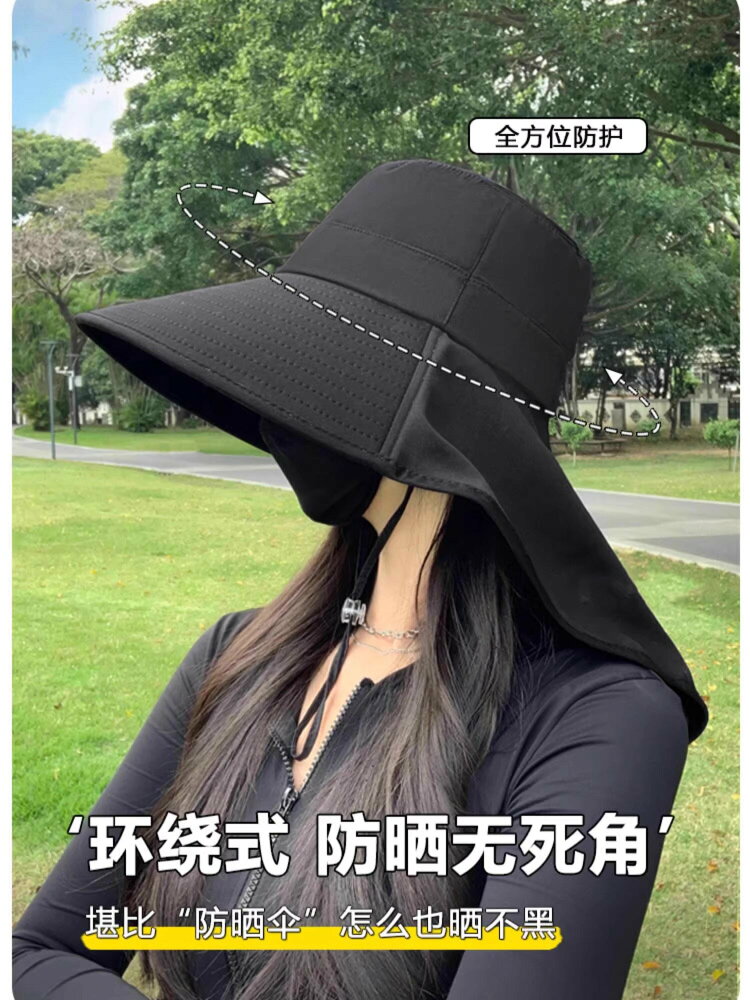 大帽簷防紫外線漁夫遮陽帽