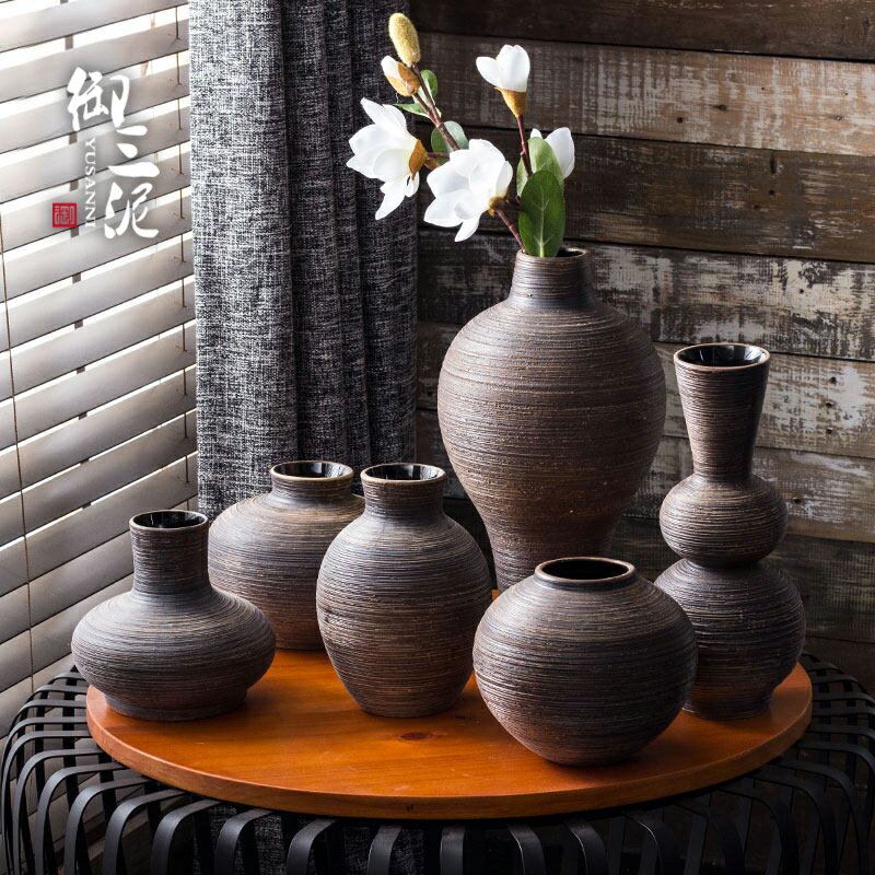 景德鎮陶瓷花瓶小清新復古簡約花器干花水培花插客廳中式禪意擺件