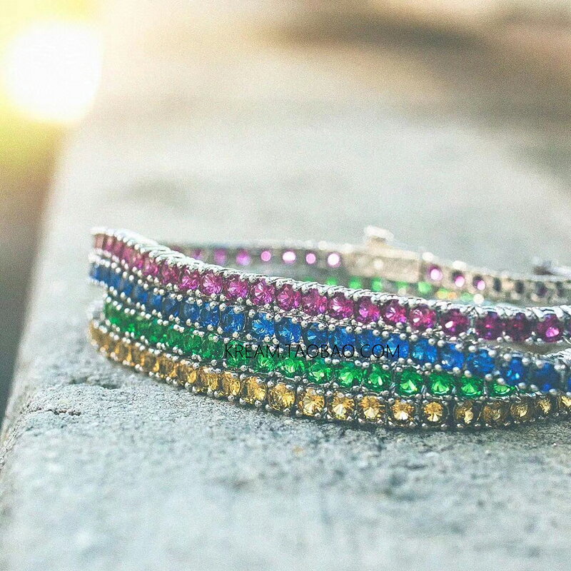 S925 ice colorful tennis bracelets 純銀彩色圓鉆手鏈男女情侶