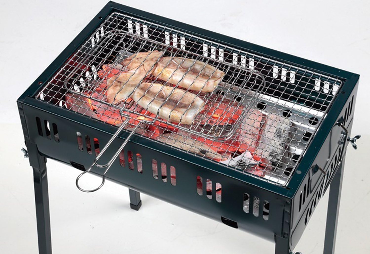 日本 鹿牌 CAPTAIN STAG 寬版夾式烤網 烤魚 燒烤 烤土司 露營烤肉 野炊 野營 BBQ 烤魚網 中秋節烤肉【小福部屋】 6