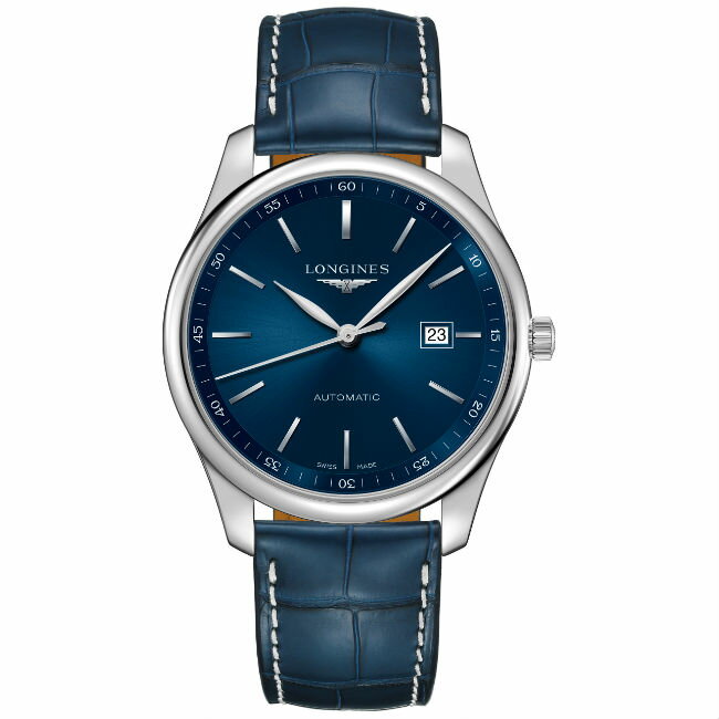 LONGINES 浪琴表 L28934920 巨擘優雅經典真皮腕錶/藍面42mm