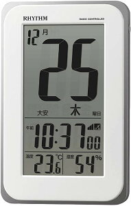 Rhythm【日本代購】鬧鐘 溫度 濕度日曆 可壁掛 帶燈8RZ139