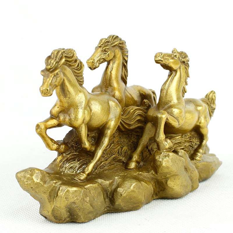 銅工藝品 銅制馬 三馬 銅馬擺件