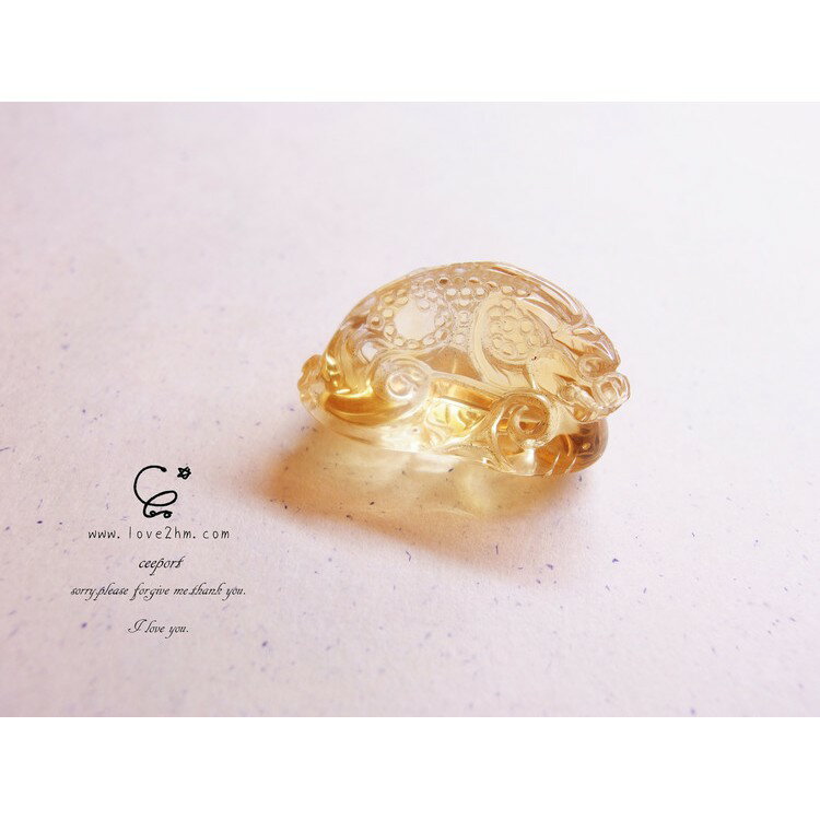 貔貅墜-黃水晶/黃水晶/晶石鍊墜/ [晶晶工坊-love2hm] 1