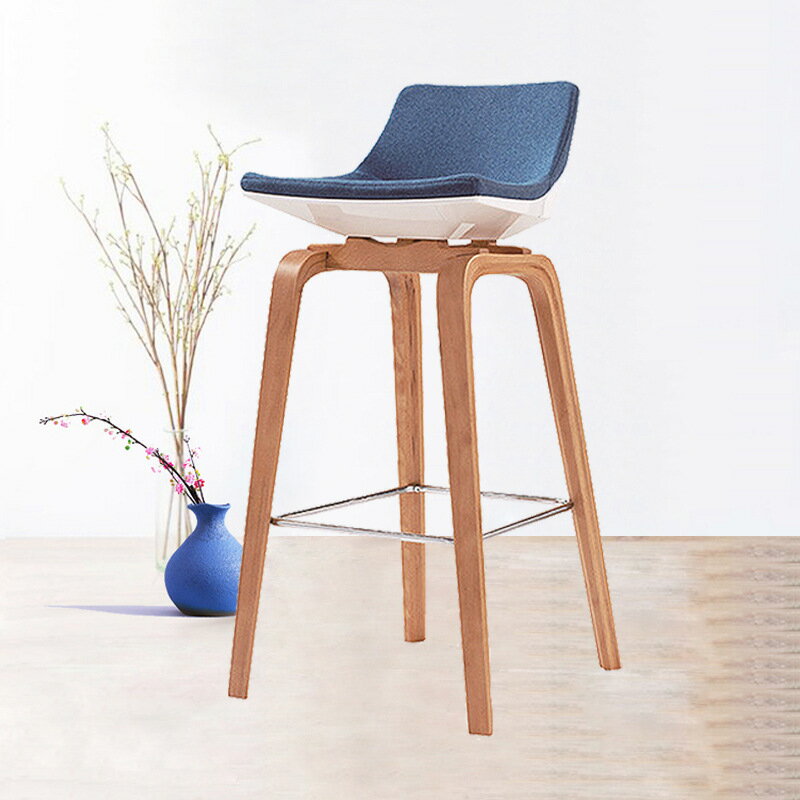 北歐實木靠背高腳凳簡約創意家用吧颱颱高腳吧椅新品上市