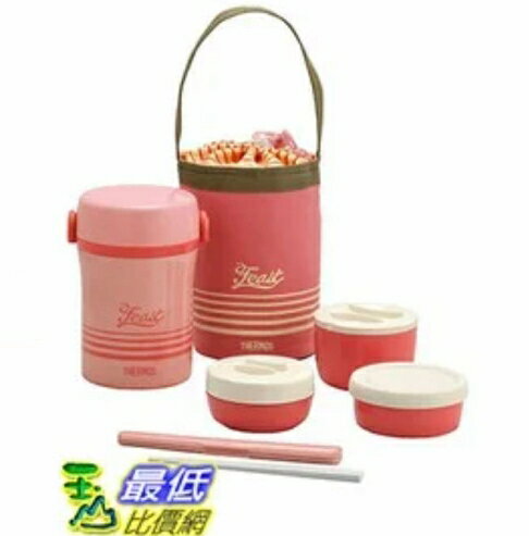 [東京直購] THERMOS 膳魔師 JBC-801 NVY 粉紅色 保溫便當組 兒童保溫飯盒 ff33