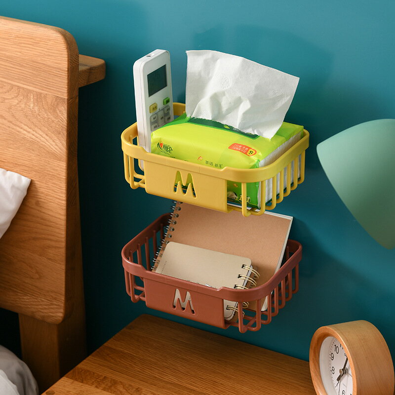 家用衛生間紙巾盒免打孔壁掛式多功能簡約客廳廁所抽紙收納置物架