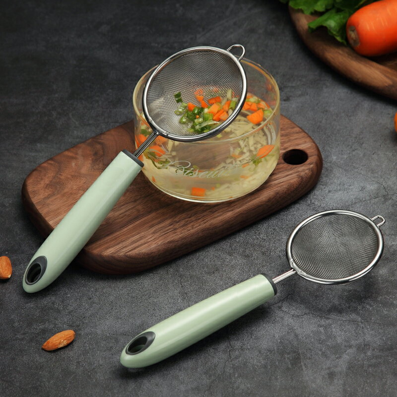 寶寶輔食漏勺麵粉篩雞蛋撻液果汁豆漿過濾網篩漏網超細家用不銹鋼