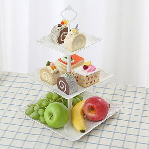 點心盤塑料水果盤下午茶點心蛋糕架創意干果多層托盤甜品台生日禮品 都市時尚