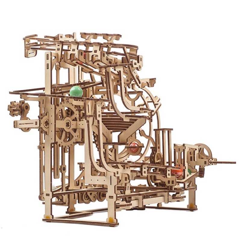 強強滾生活 UGEARS - 瘋狂彈珠台2號 滾球機關 彈珠雲霄飛車 動力模型 木製模型 積木玩具 5