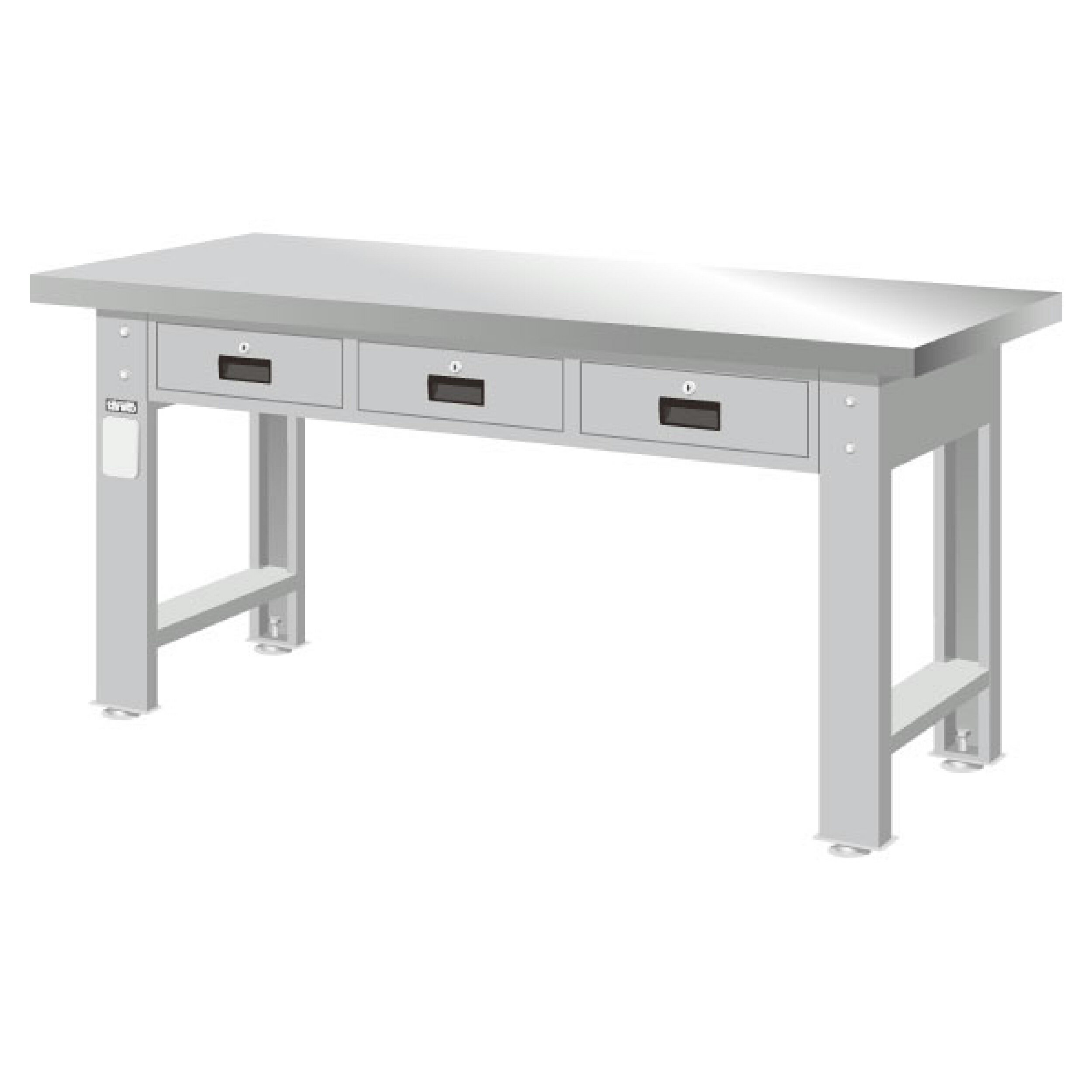 TANKO 重量型工作桌 不銹鋼桌板 WAT-5203S (橫三屜型)