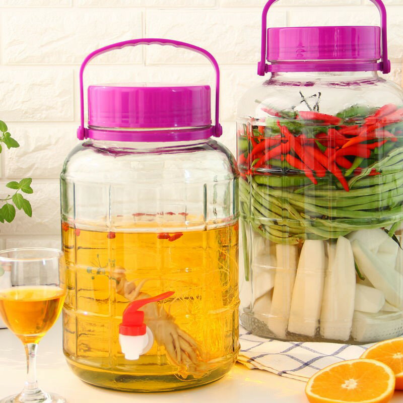 泡酒壇子玻璃瓶密封罐食品級帶蓋腌制罐透明腌菜缸家用加厚泡菜瓶