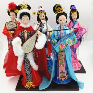 中國風民族手工藝品家居裝飾品擺件古代四大美女絹人人偶娃娃