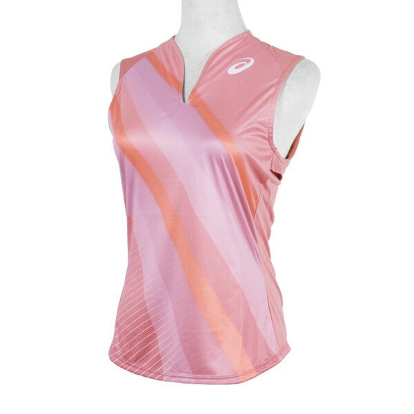 Asics 亞瑟士 [2042A190-703] 女 網球服 無袖 背心 運動 訓練 透氣 防潑水網布 玫瑰粉