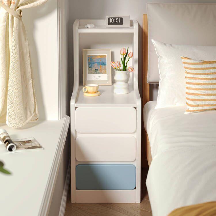 窄款床頭柜小型現代簡約家用臥室床邊柜夾縫收納儲物柜床頭置物架