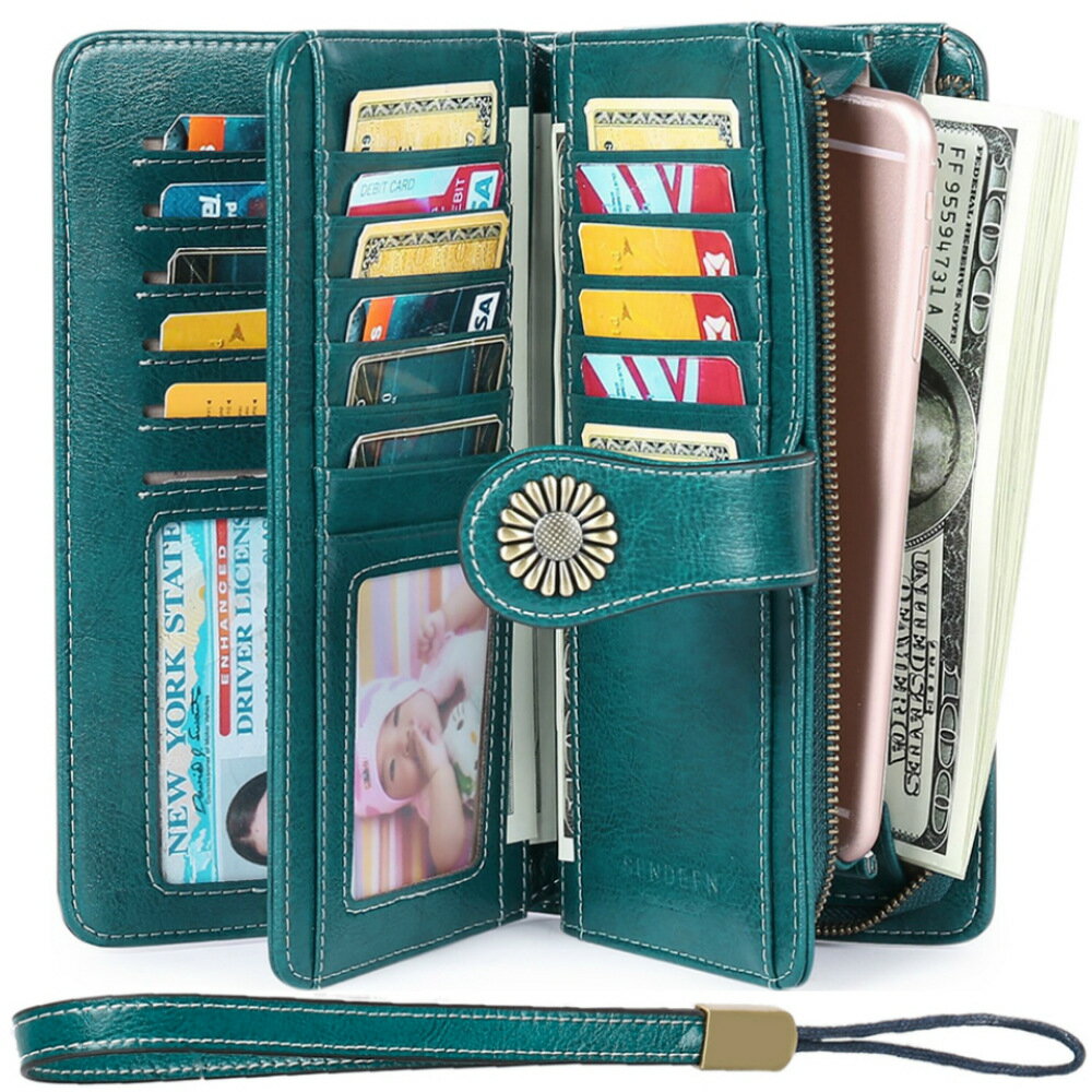 防磁錢包2019新款女韓版女士錢包皮錢夾皮夾大容量手拿包