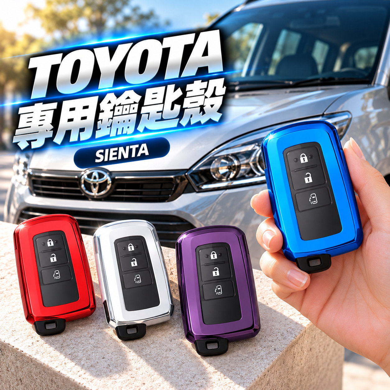Toyota TPU鑰匙套｜SIENTA｜全包覆汽車鑰匙殼｜D