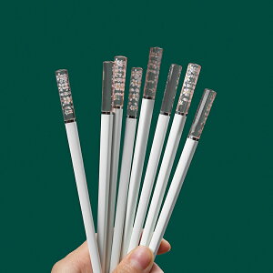 筷子琥珀櫻花筷子合金筷個性防滑日式筷子家用防霉耐高溫創意網紅