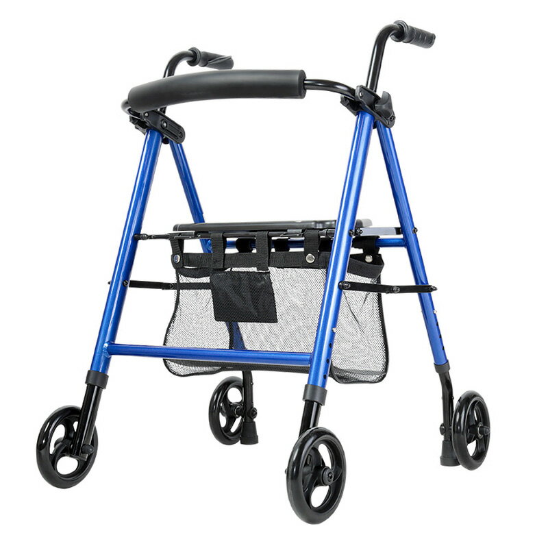 老人助行器手推車可坐代步輕便折疊多功能四輪助步器走路輔助器