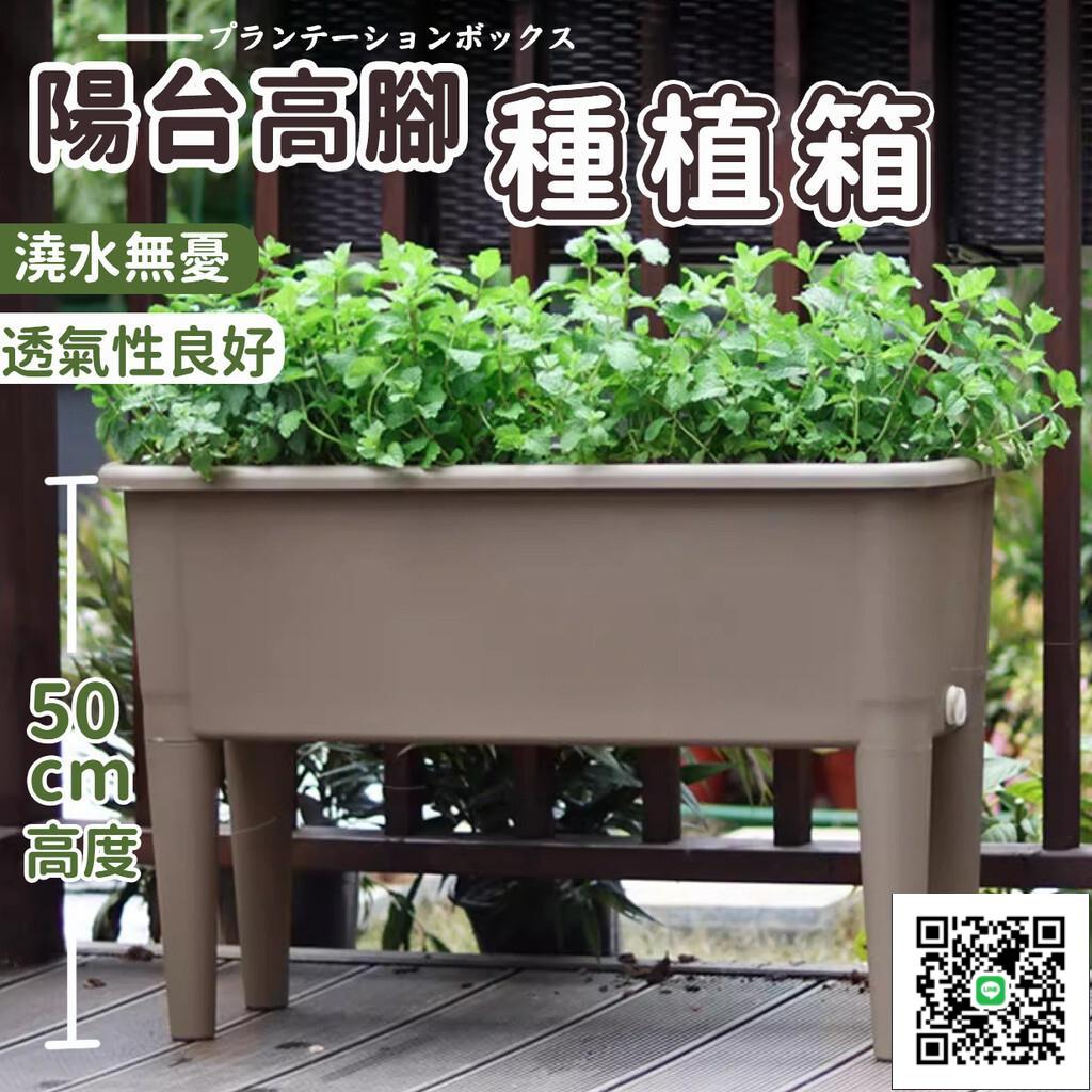 【高腳長方形花盆】飼養箱 花卉盆 庭院種植盆 長方形花盆 蔬菜種植箱 特大種菜箱 種植盆 種植箱 陽