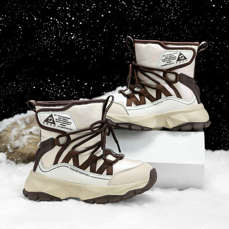 【免運】可開發票 兒童雪地靴冬季新款男女童加絨加厚靴子中大童時尚保暖鞋