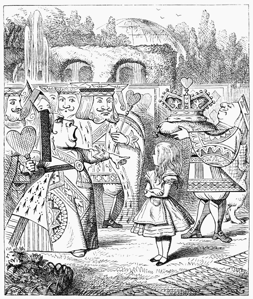 Posterazzi Carroll Alice 1865 Nalice Encounters The Queen Of Hearts Illustration By Sir John 2574