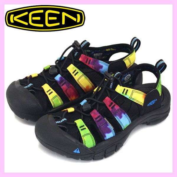 ├登山樂┤美國 KEEN NEWPORT RETRO 女護趾涼鞋-黑/彩色 # 1018822