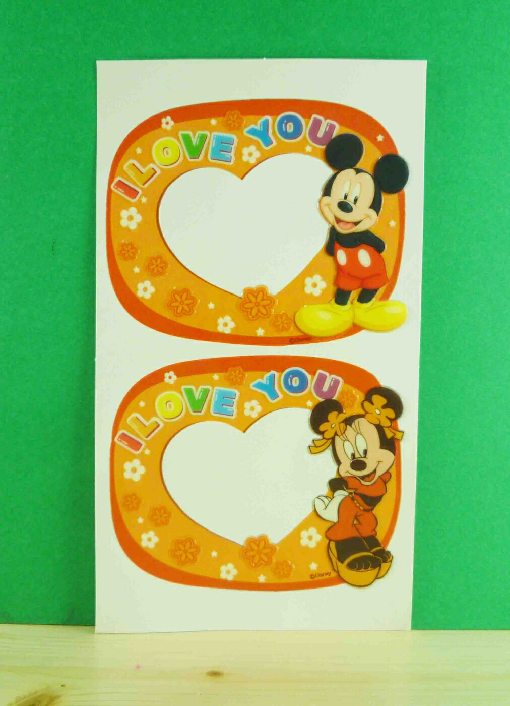 【震撼精品百貨】Micky Mouse 米奇/米妮 相框貼-愛心橘 震撼日式精品百貨