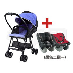 Combi 康貝 NEYO 模特兒級高挑輕盈雙向可平躺手推車(神秘紫)+Coccoro II EG 輕穩汽座(紅/黑)【悅兒園婦幼生活館】