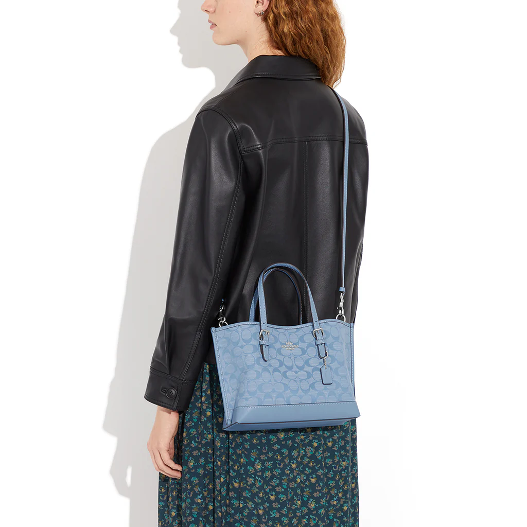 精選★COACH Mollie25 中號香布蕾chambray 手提單肩斜挎包 CH228(深藍現貨)~【母親節禮物★菲尼斯 國際精品3折起 春夏新品 換季下殺】 6