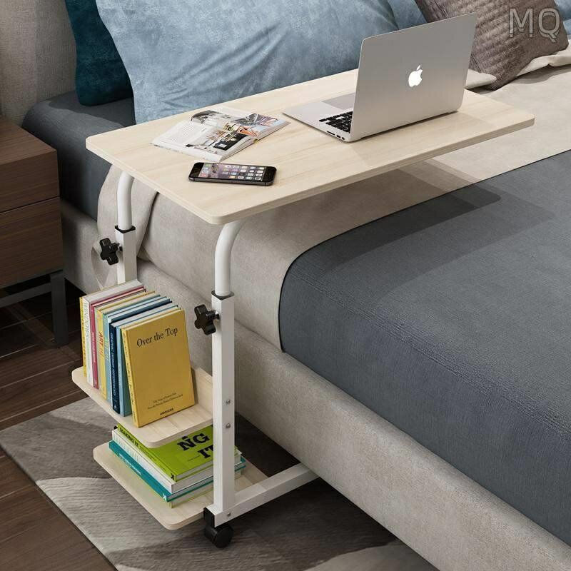 全新 電腦桌懶人床邊桌臺式家用簡約書桌宿舍簡易床上小桌子可移動升降