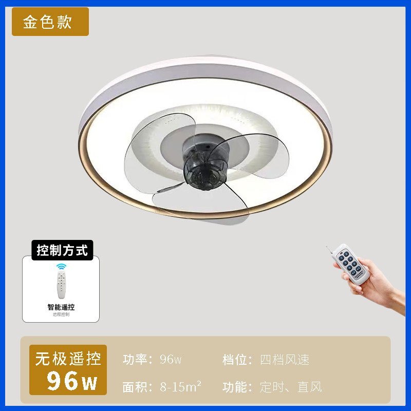 吸頂搖頭風扇燈 傢用變頻靜音帶電扇弔燈 110V 吸頂無葉風扇燈 臥室變頻全光譜風扇吸頂燈 變頻循環扇