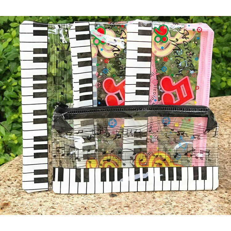 【學興書局】音符鋼琴透明筆袋 鉛筆盒 學生 PVC