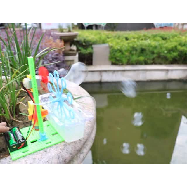 【優選百貨】自動泡泡機 手工拼裝模型自制泡泡機科學小實驗發明 創意制作玩具[DIY]